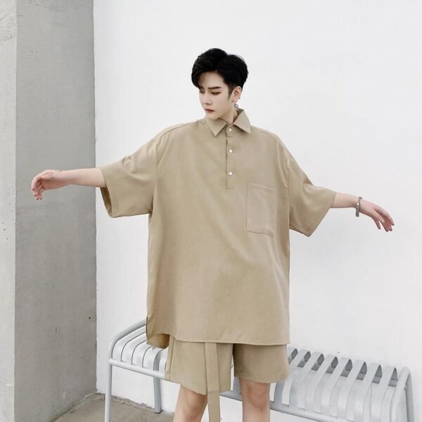 KK1351/P130 Pullover Short Sleeve Shirt Shorts Suit