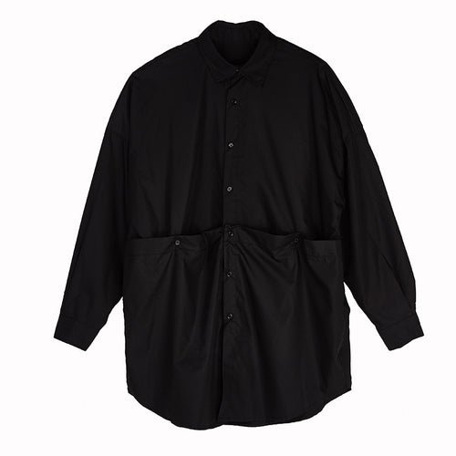 Y034P95 Original Dark Japanese Style Yamamoto Style Black and White Men's Mid-Length Shirt .