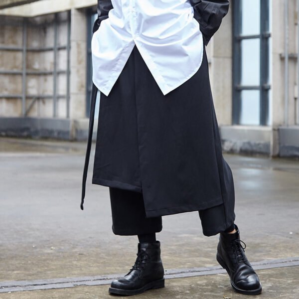 X063p95 Original Japanese Dark Deconstruction Yamamoto Style Capri Pants Men's and Women's Casual Skirt Pants