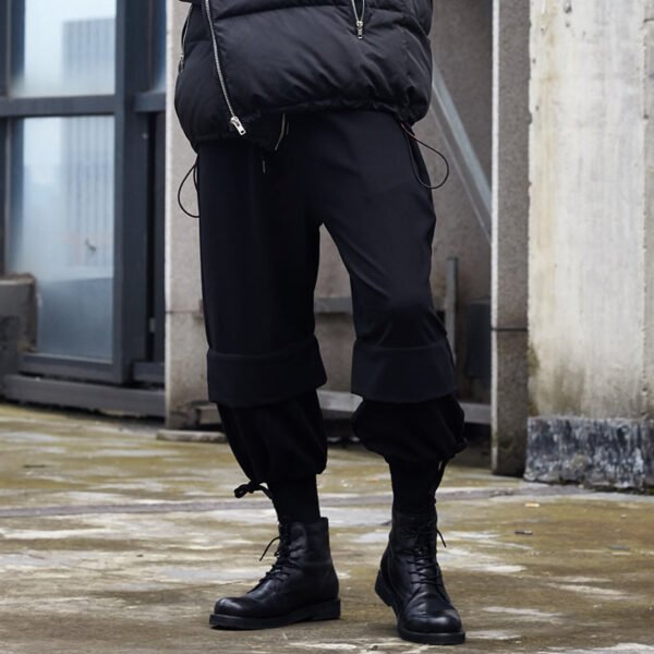 X055P90 Original Design Dark Yamamoto Style Fake Two-piece Men's Pants