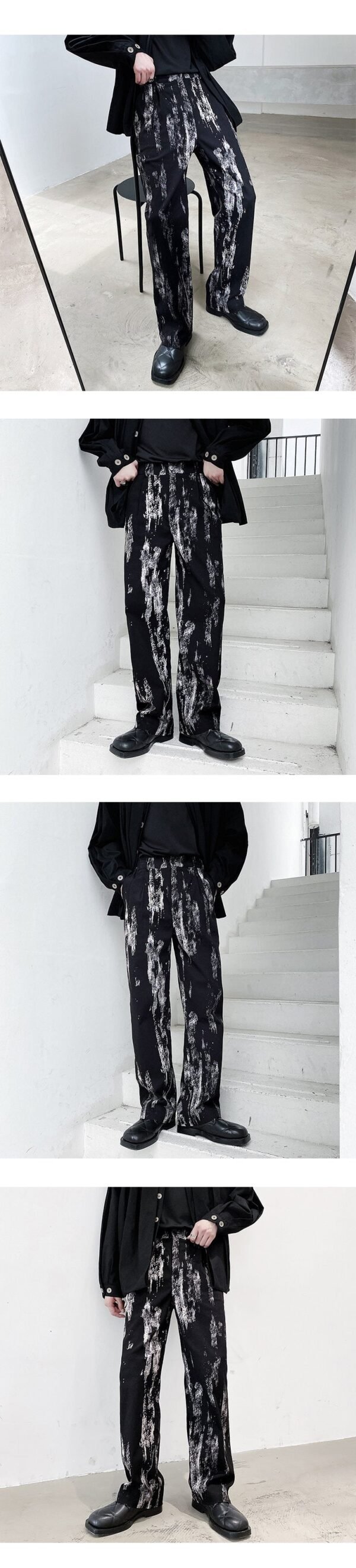 A261-3979-P70 Yamamoto Dark Personality Splash Ink Function Wind Casual Pants