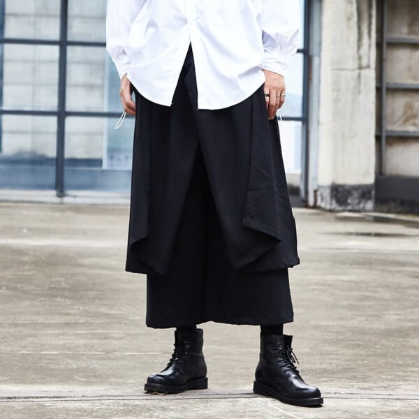 X058P90 Original Design Dark Yohji Style Hair Stylist Men's Culottes Pants