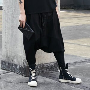 X028P90 Original New Harlan Pants Men's Loose Hip-hop Casual Pants Dark Black Trend Hanging Pants Pants Men's Pants