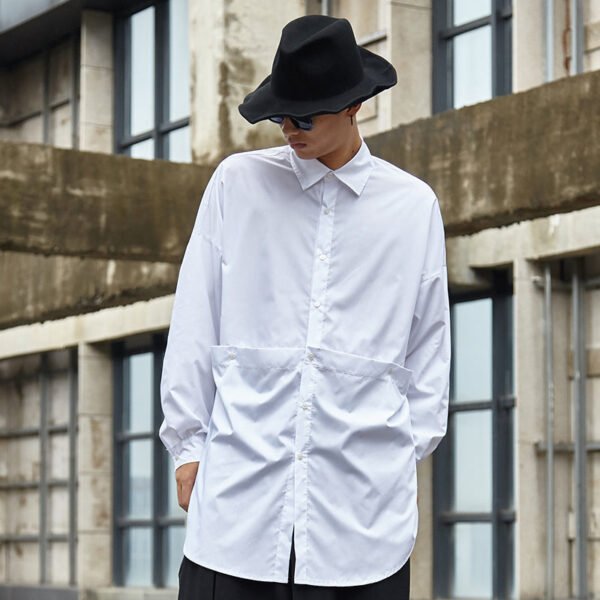 Y034P95  Original Dark Japanese Yohji Yamamoto Style Men's Long Shirt