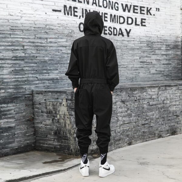 B251-TT95-P195 Dark Functional Wind Hooded All-in-one Ruffian Tooling Suit Trousers