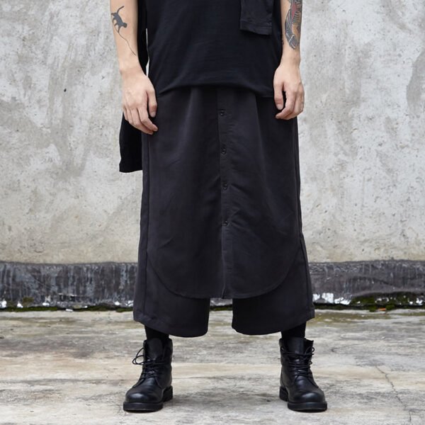 X052P85 Original Design Dark Japanese Skirt Pants Men and Women with Long Legs Nine  Pants