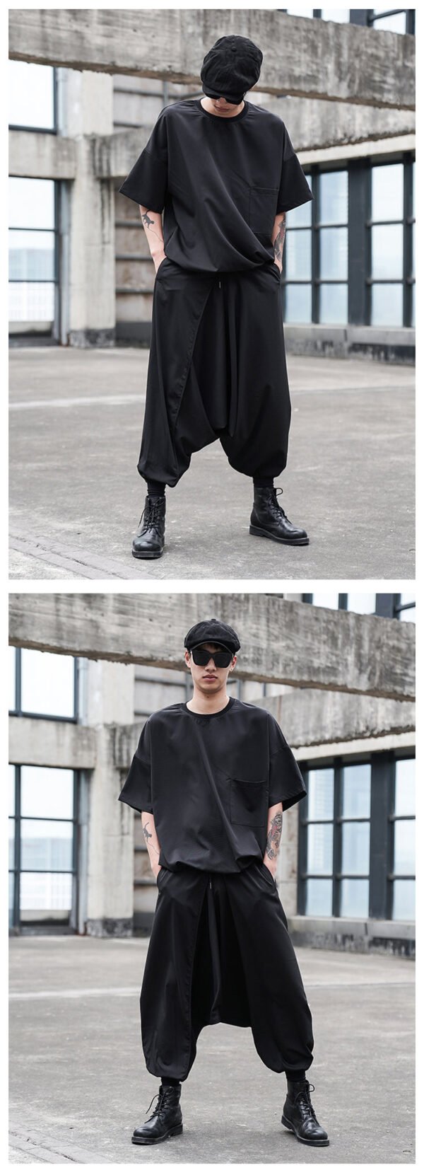 X073P85 Original Design Dark Japanese Division Yamamoto Yaoshi Style Loose Small Foot Cross-legged Men's Casual Pants