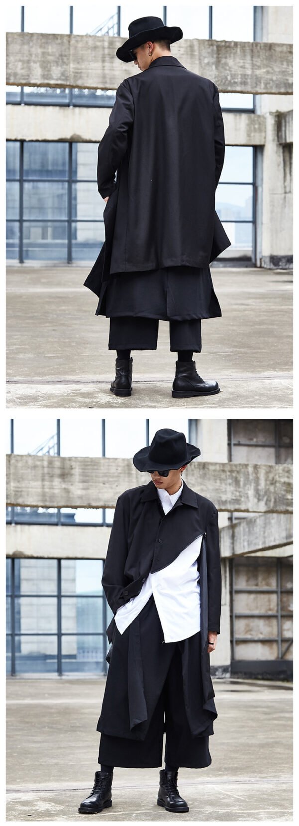 Hy03p165 Original Dark Japanese Oblique Zipper Yohji Yamamoto Suit Coat