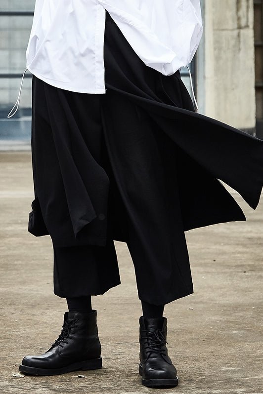 X058P90 Original Design Dark Yohji Style Hair Stylist Men's Culottes Pants