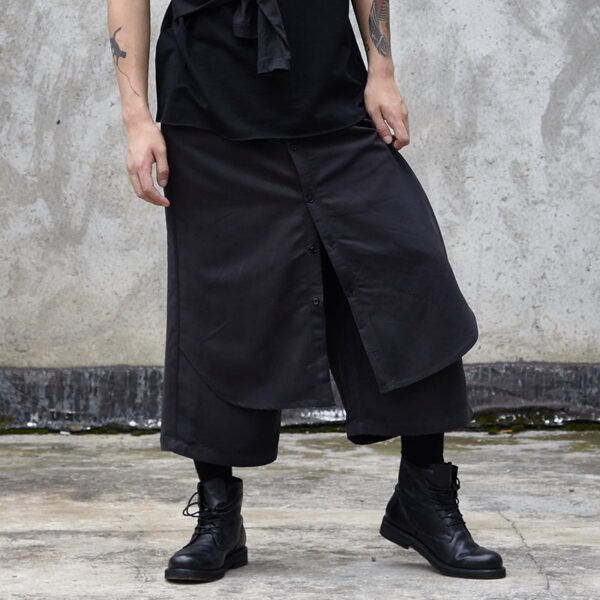 X052P85 Original Design Dark Japanese Skirt Pants Men and Women with Long Legs Nine  Pants