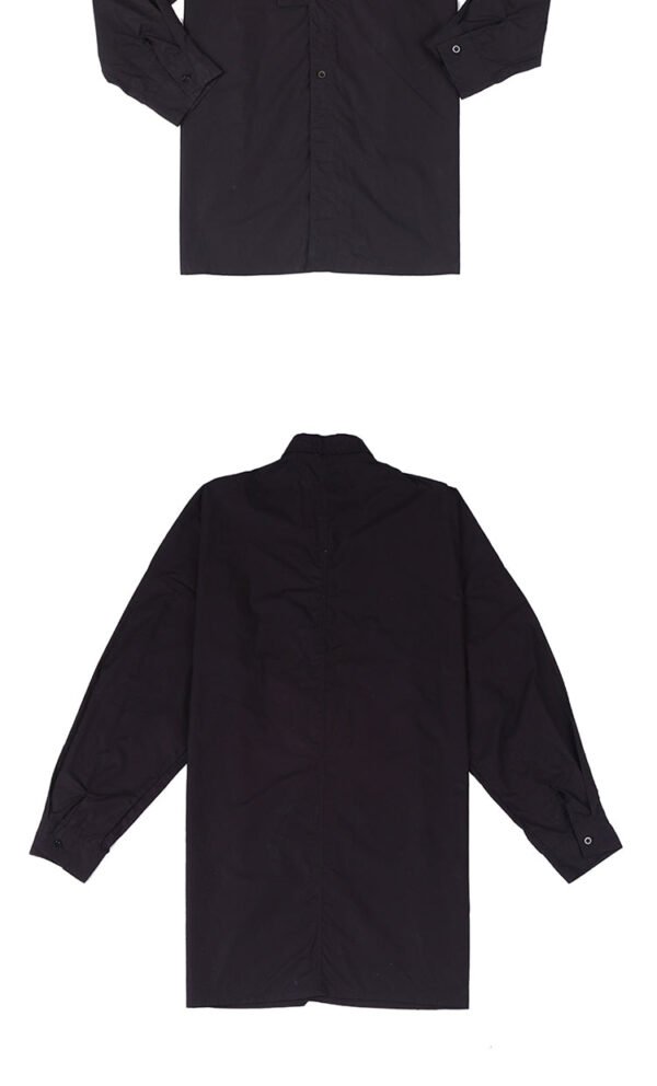 Y008P95 Original Medium and Long Length Yamamoto Yewsi Style Yohji Dark Japanese Long Sleeve Shirt .