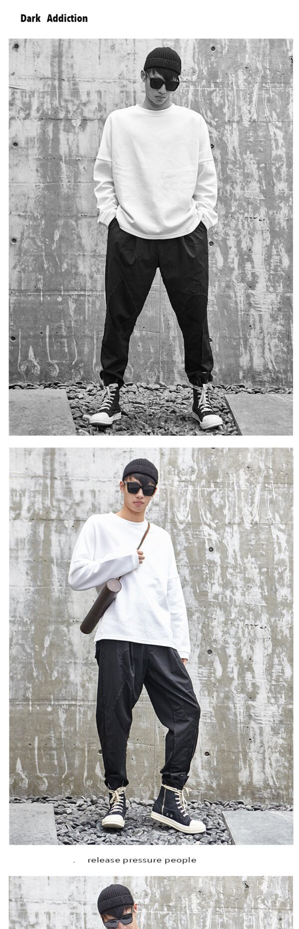 X033P95 Original Design New Yamamoto Yaoshi Style Dark Japanese Cut Hole Men's Casual Trousers