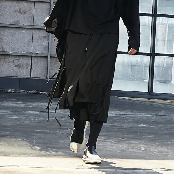 X022p120 Original Yamamoto Dark Nine Point Skirt Pants Fashion Men's Personalized Hair Stylist's Clothing Men's Casual Pants