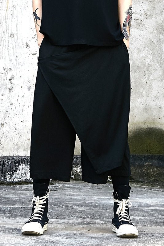 X006p90 Original Design New Men's Loose Casual Wide Leg Pants Yamamoto Style Yohji Dark Skirt Pants