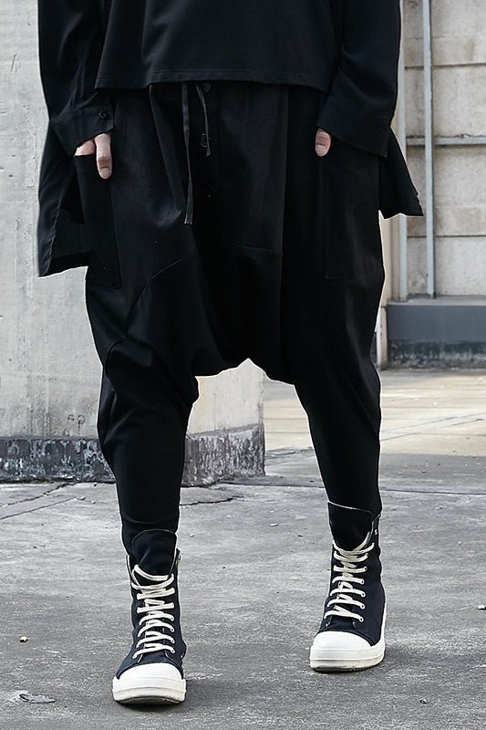 X028P90 Original New Harlan Pants Men's Loose Hip-hop Casual Pants Dark Black Trend Hanging Pants Pants Men's Pants