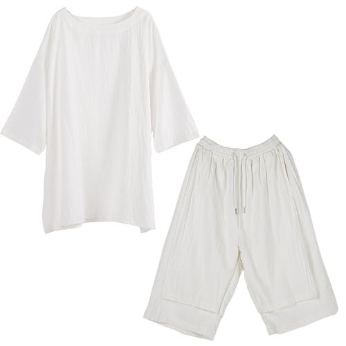 TP13P145  Original Summer Seven Sleeves Men with Loose Linen Day Cotton and Wide LegsSet