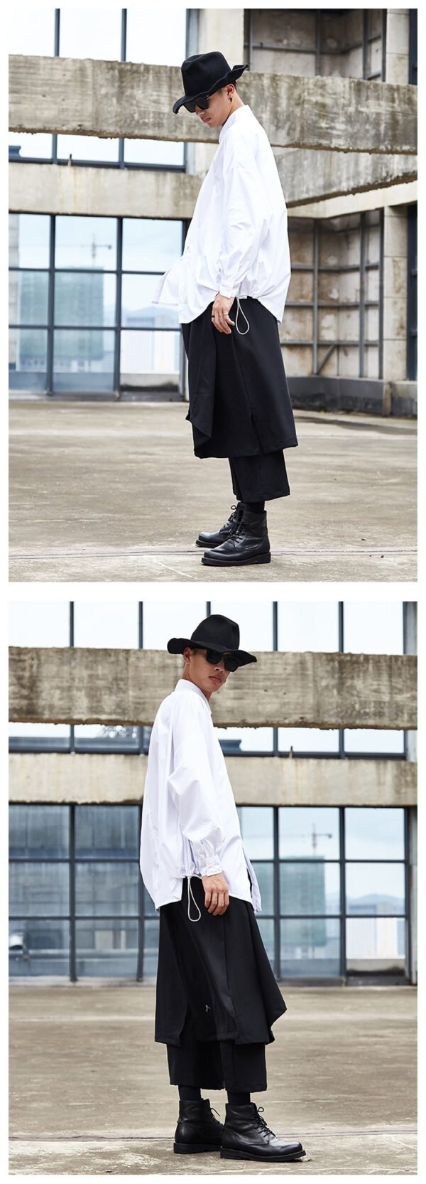 X058P90 Original Design Dark Yohji Style Hair Stylist Men's Culottes Pants