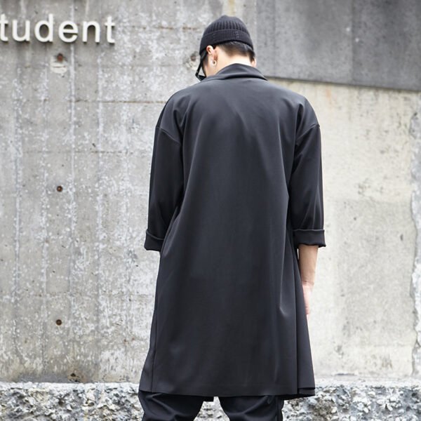 Y011P105 Original New Dark Tide Cool Yohji Yamamoto Style Men's Long Simple Trend Outside Windbreaker