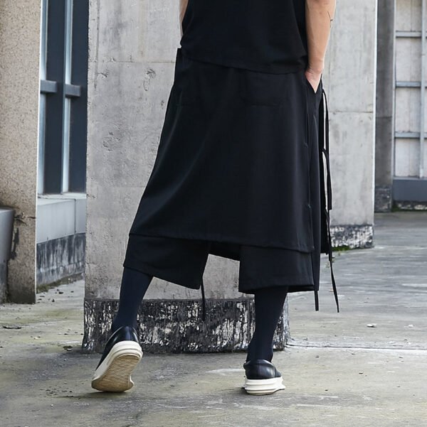 X022p120 Original Yamamoto Dark Nine Point Skirt Pants Fashion Men's Personalized Hair Stylist's Clothing Men's Casual Pants