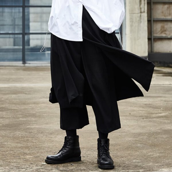 X058P90 Original Design Dark Yohji Style Hair Stylist Men's Culottes Pants