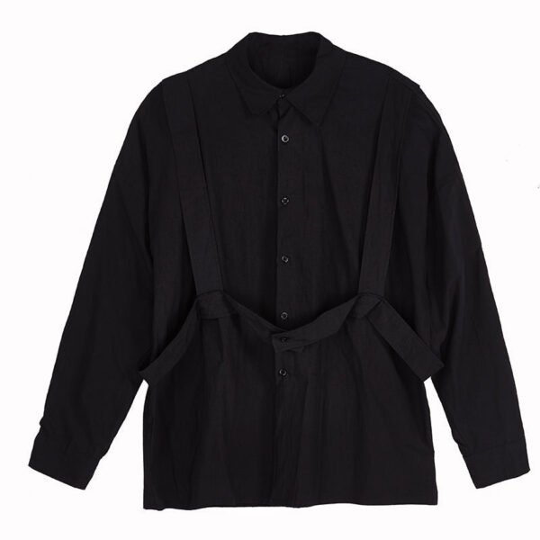 Y032P90 Original Diablo Strap Function Design Yamamoto Barber Men's Long Sleeve Shirt