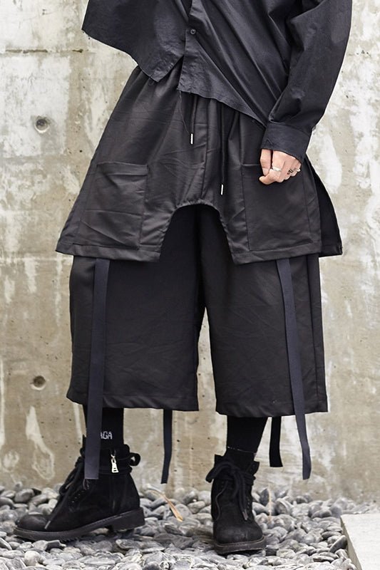 X021p110 Original Independent Design New Yamamoto Style Dark and Dark Yohji Loose Ribbon Men's Pants
