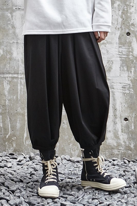 X034p85  Japanese Dark Dark Pleated Yamamoto Ro New Wide Leg Loose Crotch Casual Pants for Men