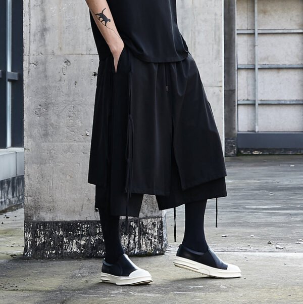 X022p120 Original Yamamoto Dark Nine Point Skirt Pants Fashion Men's Personalized Hair Stylist's Clothing Men's Casual Pants