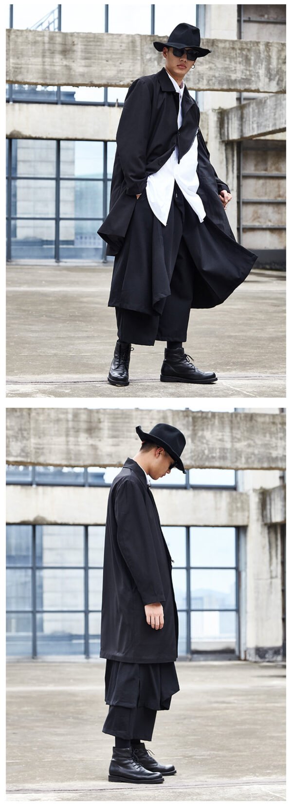 Hy03p165 Original Dark Japanese Oblique Zipper Yohji Yamamoto Suit Coat