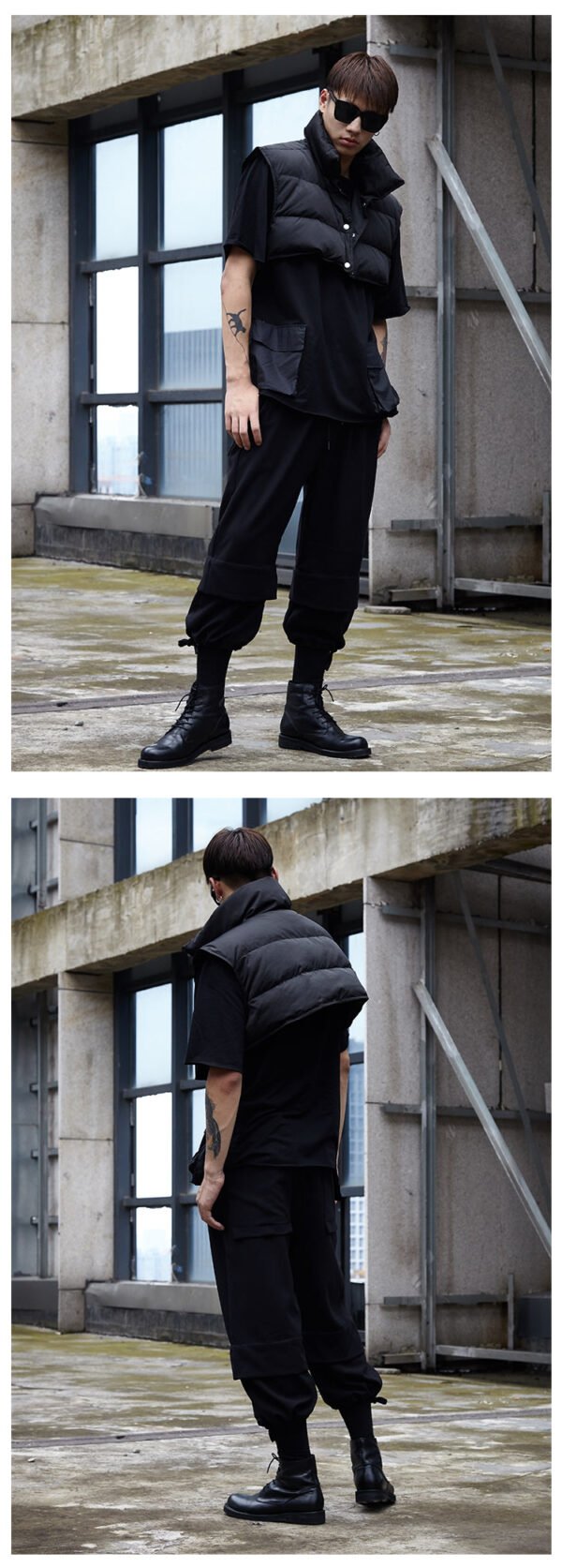 X055P90 Original Design Dark Yamamoto Style Fake Two-piece Men's Pants