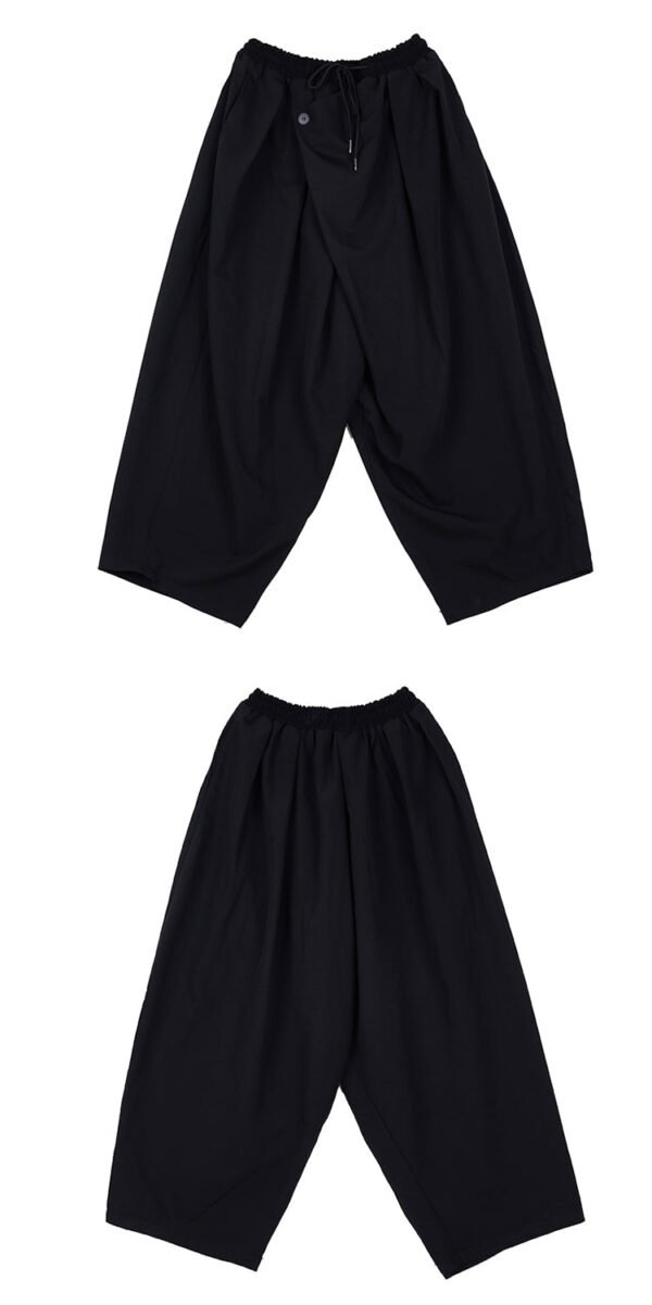 X074p85 Original Design Dark Japanese Yamamoto Style Loose Pleated Straight Tube Men's Casual Pants