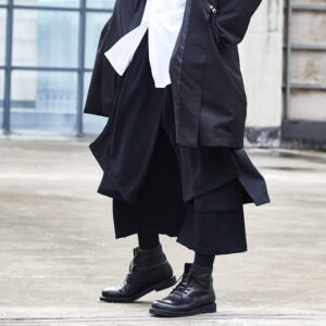 X058p90 Original Autumn and Winter New Dark Yamamoto Style Show Wide Leg Men's Casual Capris