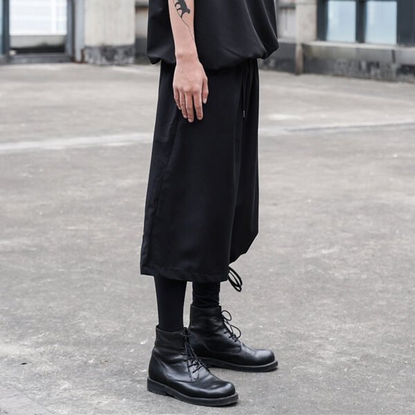 X081P85 Original Diablo Yohji Yamamoto Style Pants with Long Left and Short Right Design Loose Men's Casual Pants