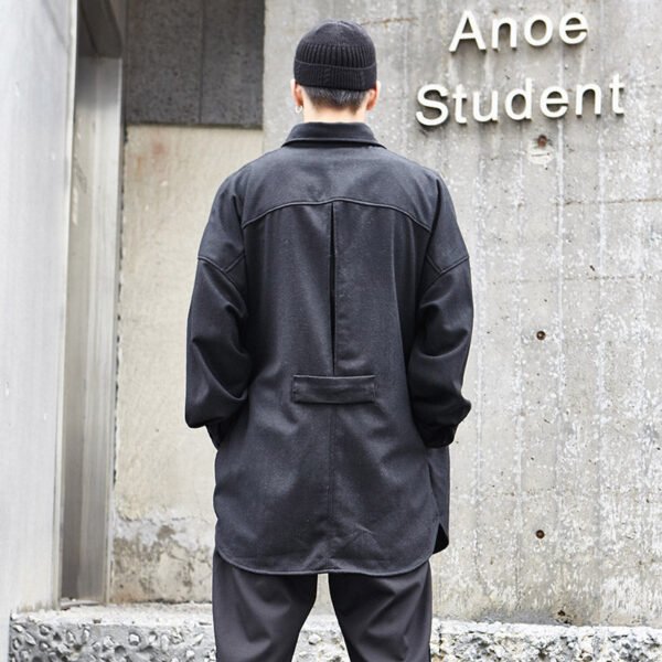 Y009P125 Original New Yamamoto Yohji Dark Japanese Line Positive and Reverse Wearing Maoni Loose Long-sleeved Shirt .