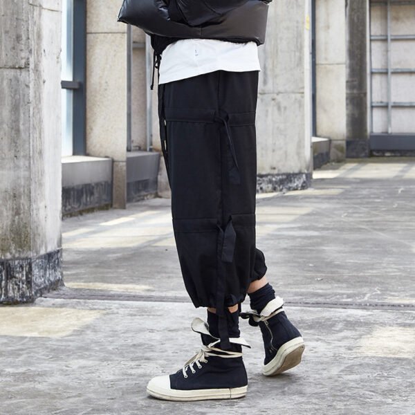 X067P85 Creative Design: Black Yamamoto Yaoshi Style with Men's Casual Pants