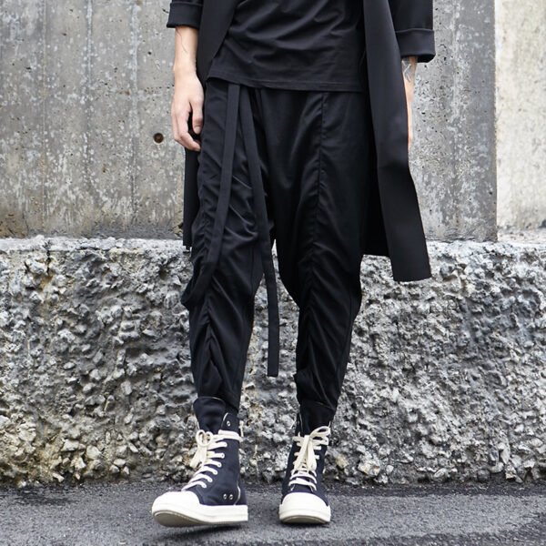 X030p85 Original Design New Yamamoto Yohji Ribbon Shrink Design Ribbon Men's PANTS LEGGINGS
