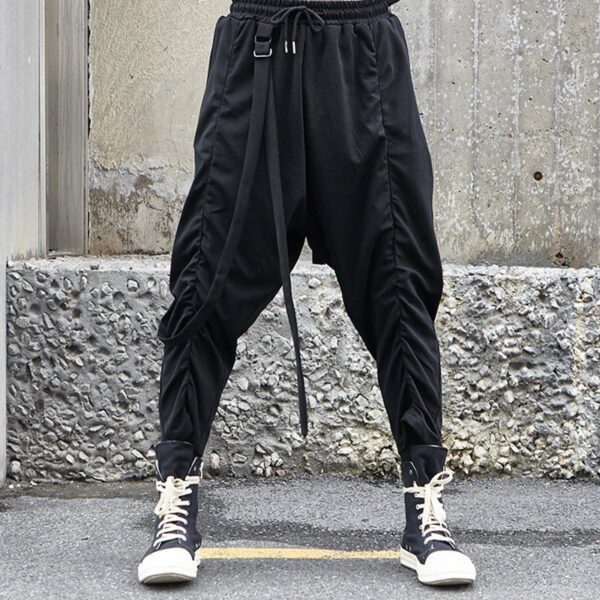 X030p85 Original Design New Yamamoto Yohji Ribbon Shrink Design Ribbon Men's PANTS LEGGINGS