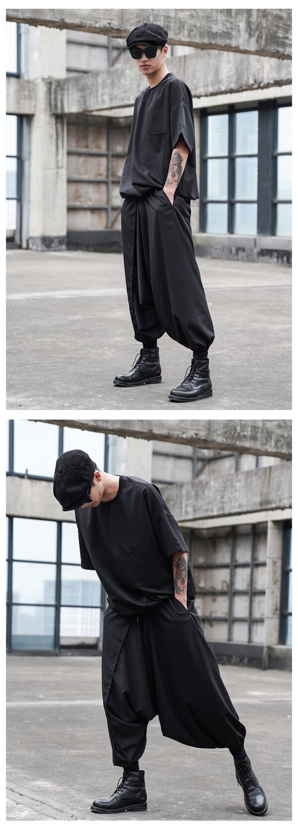 X073P85 Original Design Dark Japanese Division Yamamoto Yaoshi Style Loose Small Foot Cross-legged Men's Casual Pants