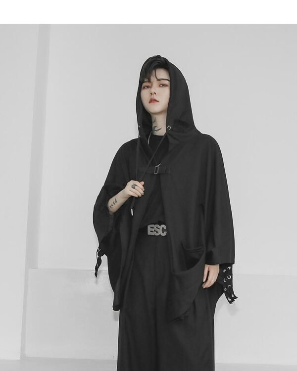 CT675 P85 Autumn/Winter Men's and Women's Tide Ins Loose-fitting Hooded T-shirt Cape Performance Dress Dark Black Youth Jacket