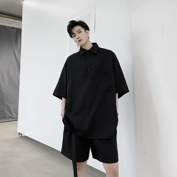 KK1351/P130 Pullover Short Sleeve Shirt Shorts Suit