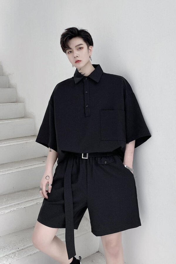 KK1351/P130 Pullover Short Sleeve Shirt Shorts Suit