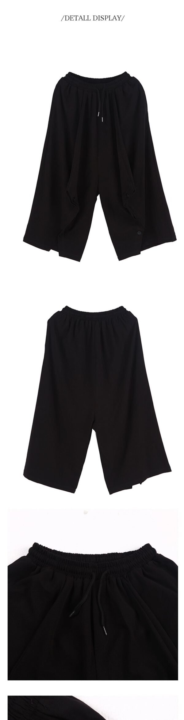 X041p95 Original Design Yohji Yamamoto Style Japanese Four Season Loose Wide Leg Men's Capris