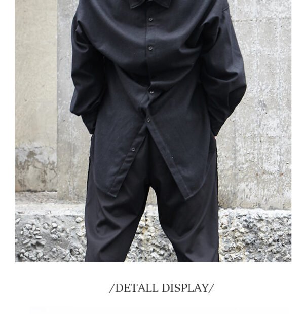 Y009P125 Original New Yamamoto Yohji Dark Japanese Line Positive and Reverse Wearing Maoni Loose Long-sleeved Shirt .