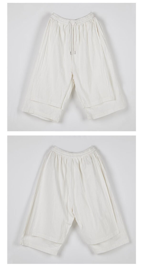 TP13P145  Original Summer Seven Sleeves Men with Loose Linen Day Cotton and Wide LegsSet