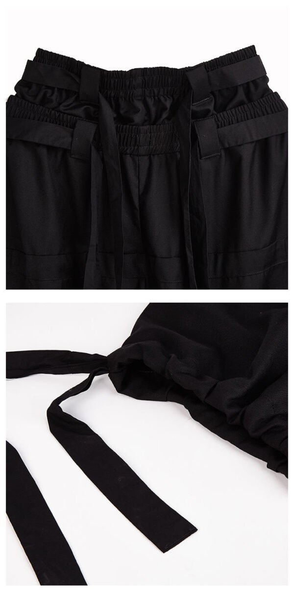 X067P85 Creative Design: Black Yamamoto Yaoshi Style with Men's Casual Pants