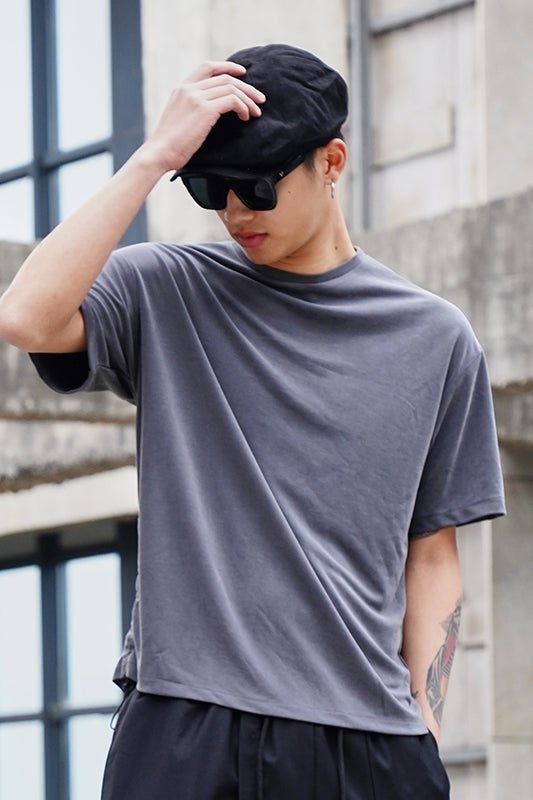 Y043p65 Original Design Dark Round Neck Men's Short Sleeve T-shirt