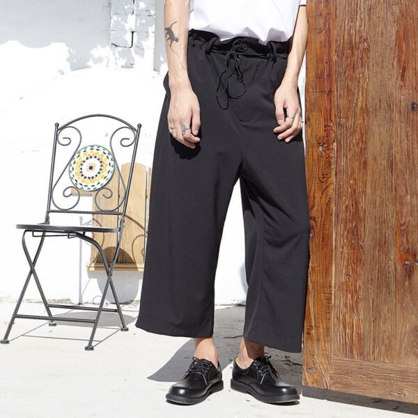 X007p85 Original Design New Wide Leg Pants Hong Kong Style Yamamoto Style Men's Capris
