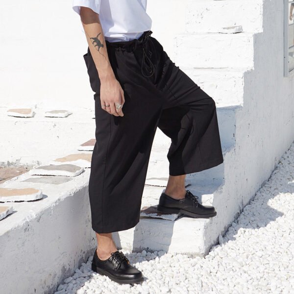 X007p85 Original Design New Wide Leg Pants Hong Kong Style Yamamoto Style Men's Capris