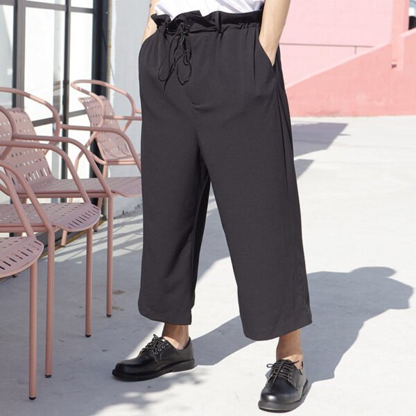 X007p85 Original Design New Wide Leg Pants Hong Kong Style Yamamoto Style Men's Capris
