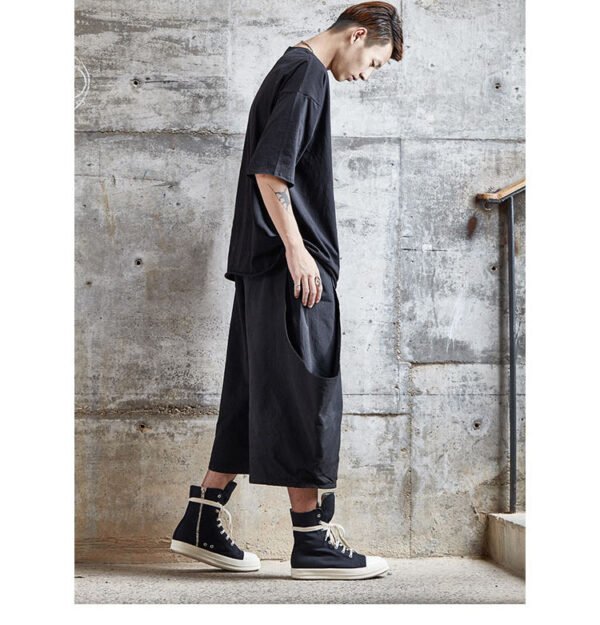 X004P90 Original Design New Yamamoto Yaoshi Style Dark Men's Pants Wide-legged Pants Slacks